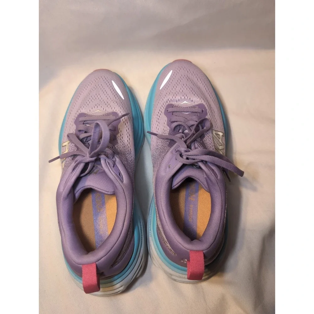 HOKA ONE ONE Women's Bondi 8 Running Shoe 1127952 Chalk Violet Pastel Lilac 8.5B